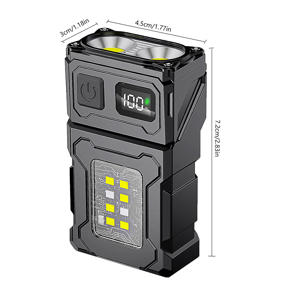 MINI Lanterna LED recarregável USB 8 modos